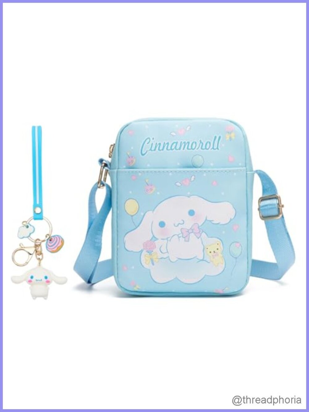 Cute Mini Crossbody Bag Cartoon Coin Purse Adjustable PU Leather Small Shoulder